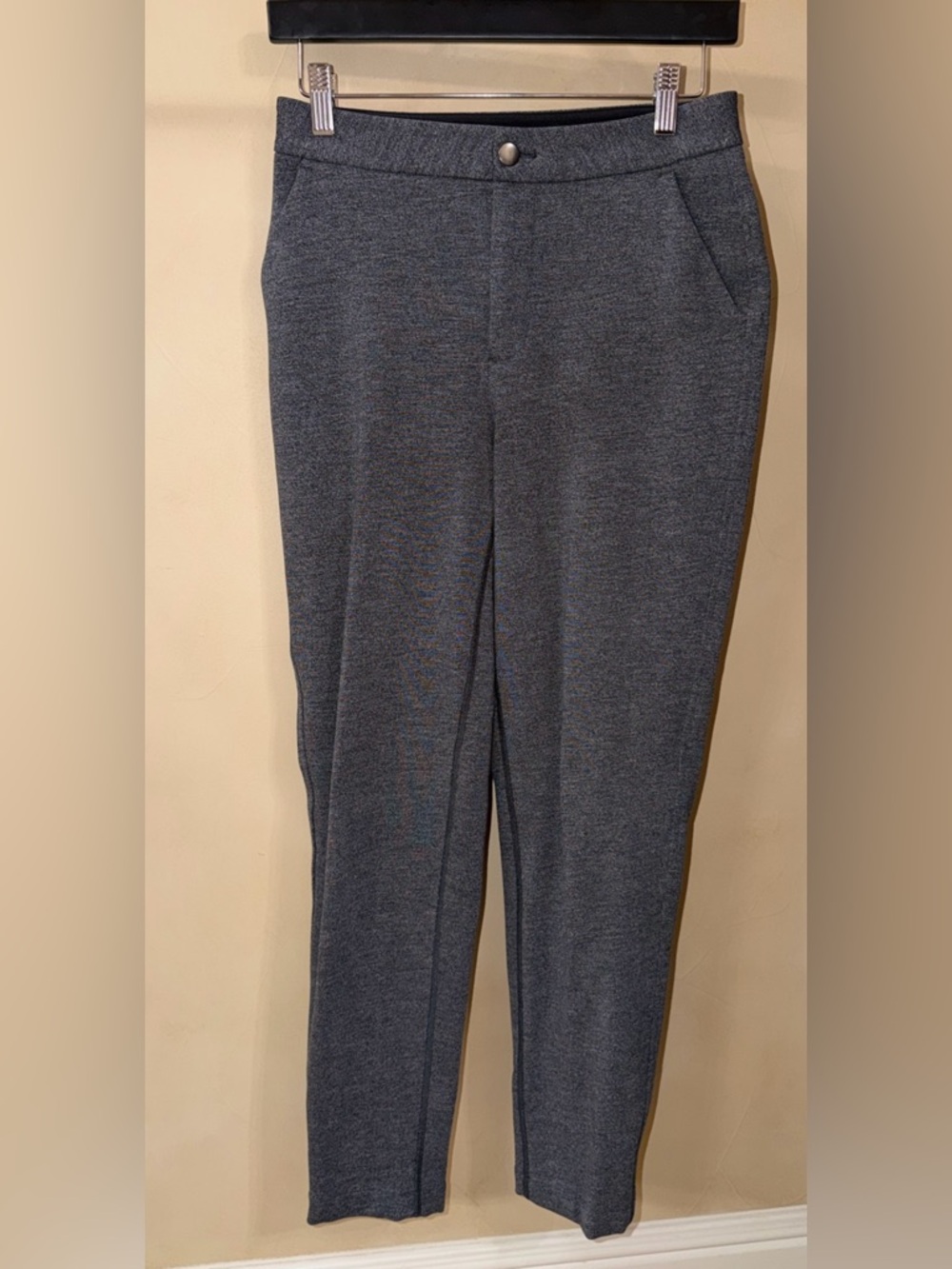 Lululemon Gray Heathered Black Lyocell Blend City Trek Trousers Pants Sz. 4